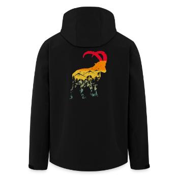 Steinbock, Wandern, Berge - Recycelte Männer Softshell-Jacke von Stanley/Stella - Schwarz - Hinten - AI Model Male 185 light (185cm)