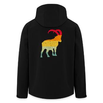 Steinbock, Wandern, Berge - Recycelte Männer Softshell-Jacke von Stanley/Stella - Schwarz - Hinten - AI Model Male 185 light (185cm)