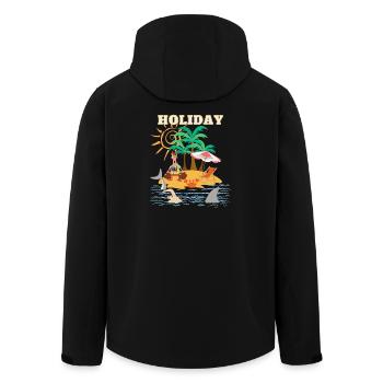 Holiday ART - Recycelte Männer Softshell-Jacke von Stanley/Stella - Schwarz - Hinten - AI Model Male 185 light (185cm)