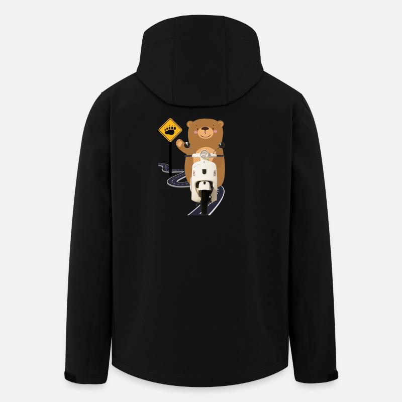 Moped Brown Bear - Men’s Recycled Softshell Jacket by Stanley/Stella - black