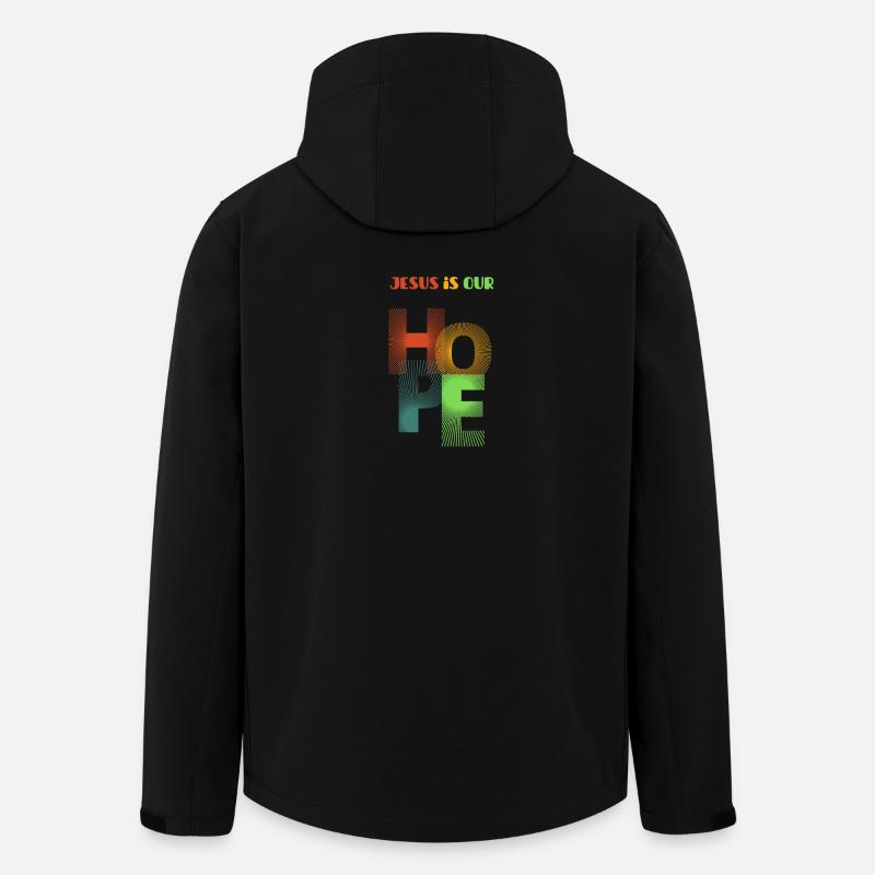 Jesus Is Our Hope Rainbow Letters - Men’s Recycled Softshell Jacket by Stanley/Stella - black