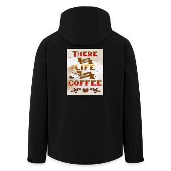Kaffee Spruch Il n’y a pas de vie sans café - Veste softshell homme en polyester recyclé Stanley/Stella - noir - Dos - AI Model Male 185 light (185cm)
