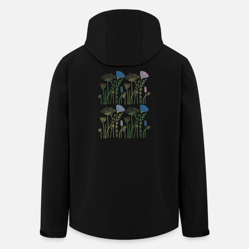 Fleurs séchées prairie fleurie - Veste softshell homme en polyester recyclé Stanley/Stella - noir