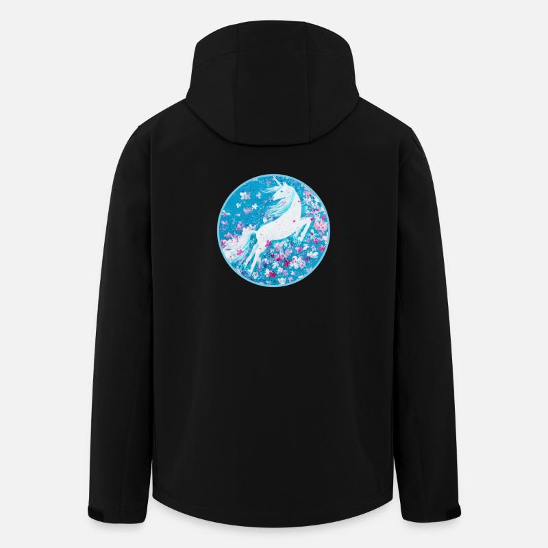 Einhorn im BlütenTanz - Sonja Ariel von Staden - Recycelte Männer Softshell-Jacke von Stanley/Stella - Schwarz
