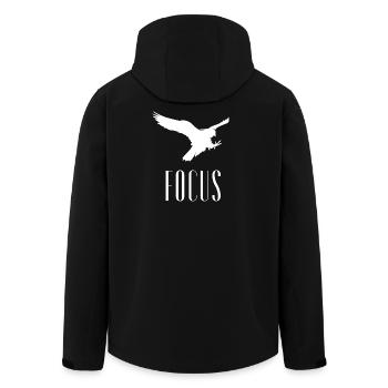 Focus Eagle Discipline Productivity Mindset - Men’s Recycled Softshell Jacket by Stanley/Stella - black - Back - AI Model Male 185 light (185cm)
