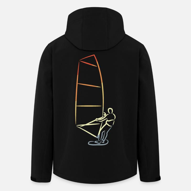 Vintage Windsurfer - Recycelte Männer Softshell-Jacke von Stanley/Stella - Schwarz