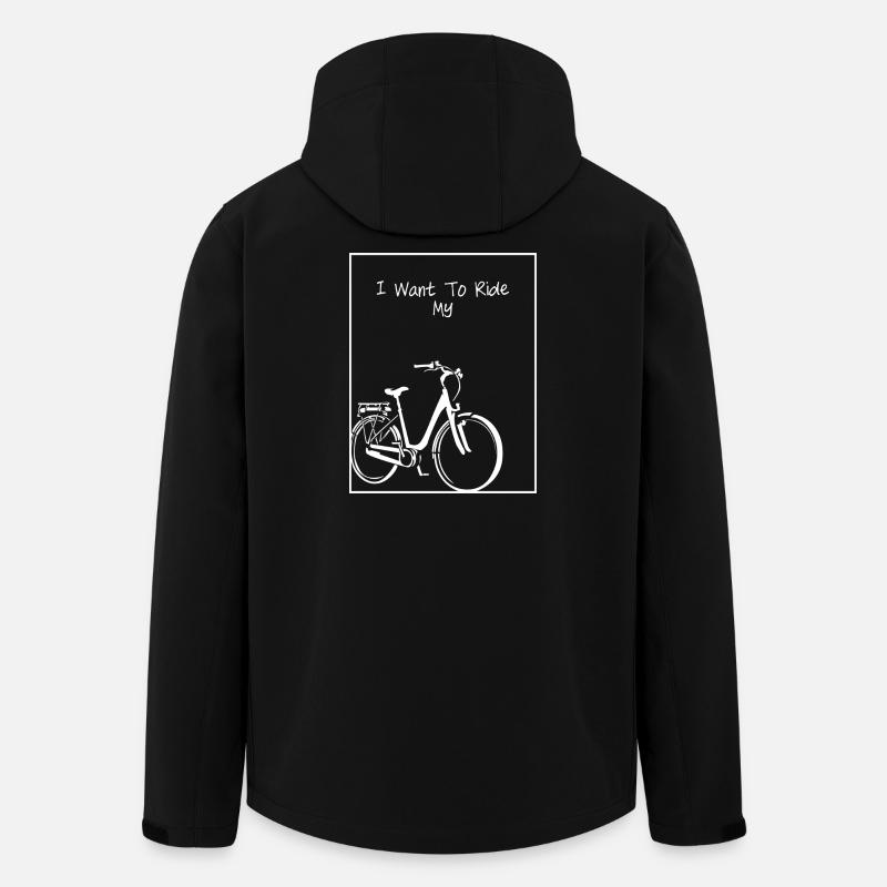 Bicycle Silhouette on Black - Men’s Recycled Softshell Jacket by Stanley/Stella - black