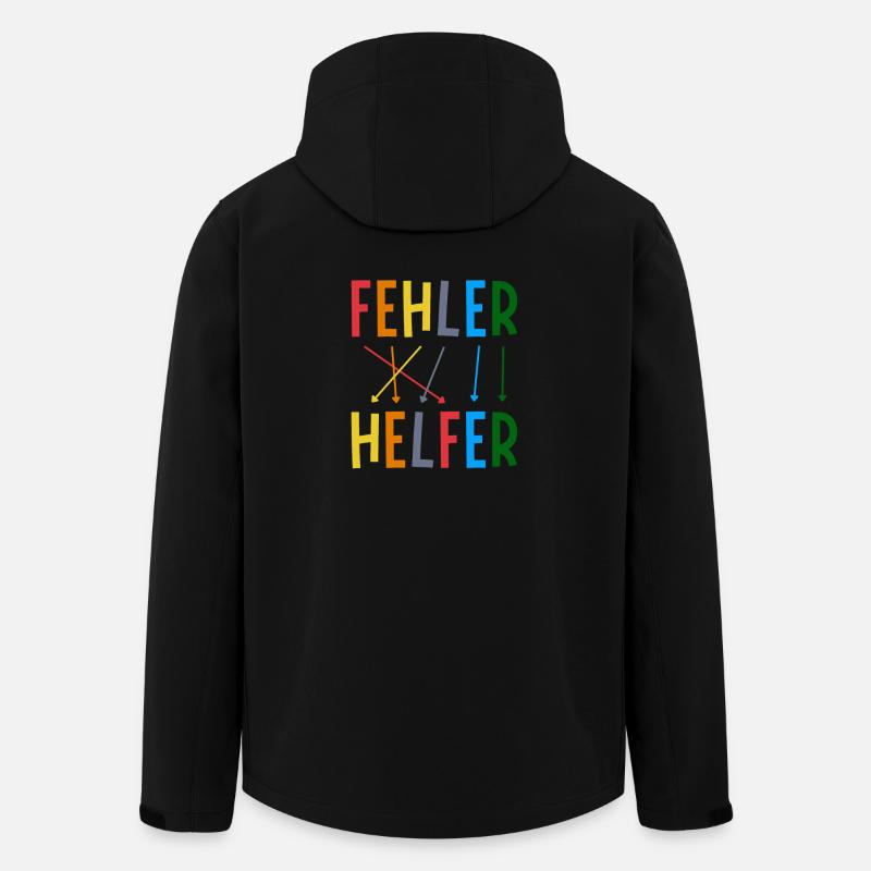 Fehler sind bunte Helfer Schriftzug mehrfarbig - Recycelte Männer Softshell-Jacke von Stanley/Stella - Schwarz