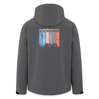London - Recycelte Männer Softshell-Jacke von Stanley/Stella - Schwarz - Hinten - AI Model Male 185 light (185cm)