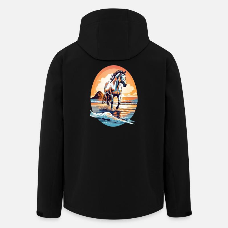 Pferd am Strand - Recycelte Männer Softshell-Jacke von Stanley/Stella - Schwarz