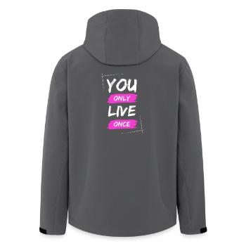 YOLO - You Only Live Once / ONE LIVE - Recycelte Männer Softshell-Jacke von Stanley/Stella - Schwarz - Hinten - AI Model Male 185 light (185cm)
