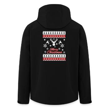 Merry Christmas Design - Ugly Xmas Weihnachten - Men’s Recycled Softshell Jacket by Stanley/Stella - black - Back - AI Model Male 185 light (185cm)