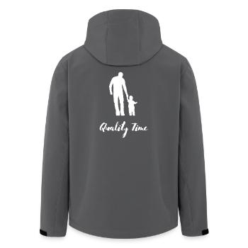 Quality Time Father and Son Family Fathers Day - Men’s Recycled Softshell Jacket by Stanley/Stella - anthracite - Back - AI Model Male 185 light (185cm)