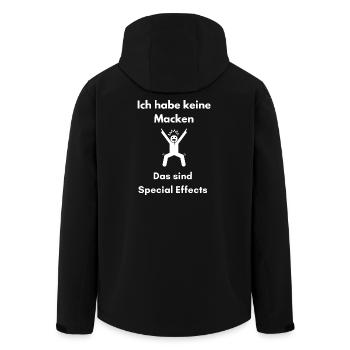 Ich habe keine Macken das sind Special Effects - Recycelte Männer Softshell-Jacke von Stanley/Stella - Schwarz - Hinten - AI Model Male 185 light (185cm)