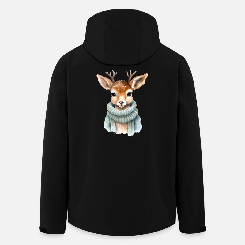 Rehkitz im Wintermantel - Recycelte Männer Softshell-Jacke von Stanley/Stella - Schwarz