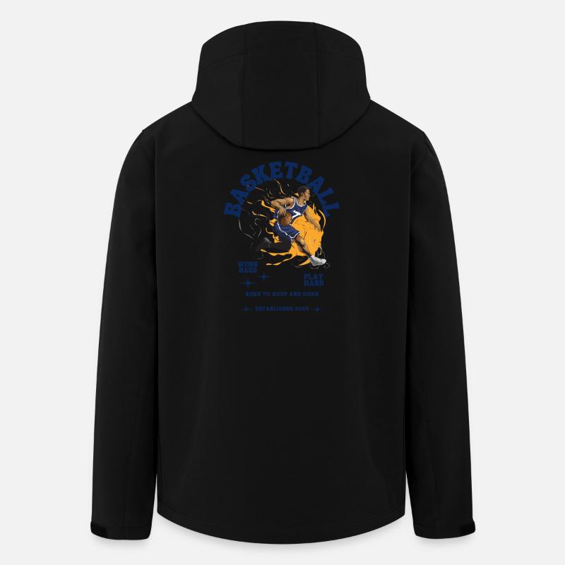 Dynamische Basketballspieler-Illustration - Recycelte Männer Softshell-Jacke von Stanley/Stella - Schwarz