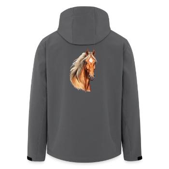 Stylish horse design t-shirt for equestrian sports - Men’s Recycled Softshell Jacket by Stanley/Stella - anthracite - Back - AI Model Male 185 light (185cm)