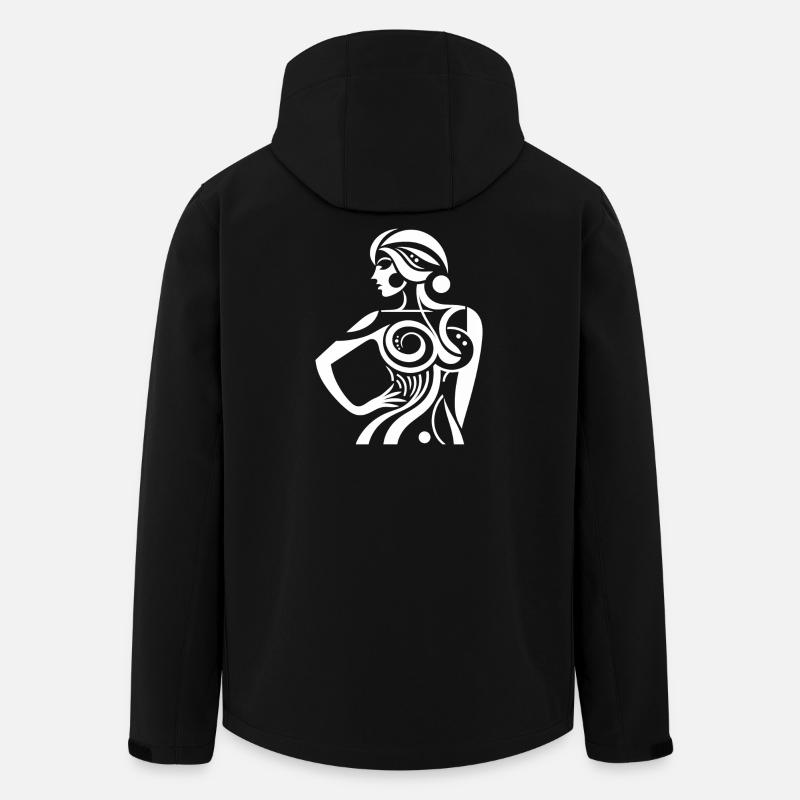Abstrakte Linienheldin - Recycelte Männer Softshell-Jacke von Stanley/Stella - Schwarz