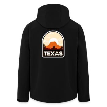 Crête du coucher de soleil dans le désert du Texas - Veste softshell homme en polyester recyclé Stanley/Stella - noir - Dos - AI Model Male 185 light (185cm)