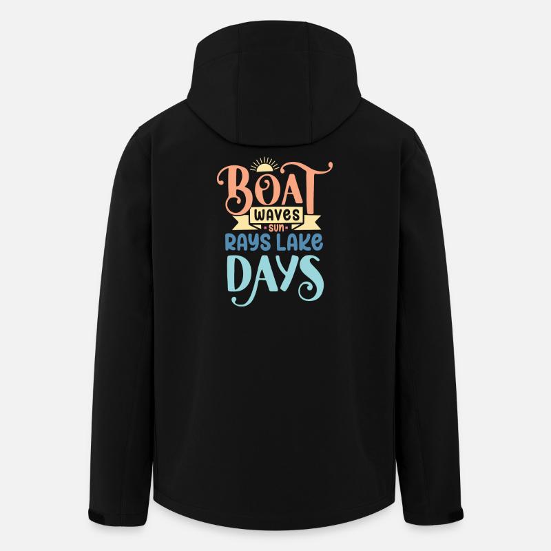 Boat Waves Sun Rays Lake Days - Men’s Recycled Softshell Jacket by Stanley/Stella - black