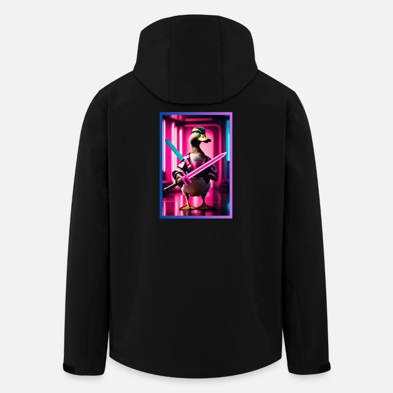 Neon Ninja Ente mit Lichtschwert - Recycelte Männer Softshell-Jacke von Stanley/Stella - Schwarz