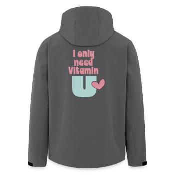 I only need Vitamin U - Recycelte Männer Softshell-Jacke von Stanley/Stella - Schwarz - Hinten - AI Model Male 185 light (185cm)