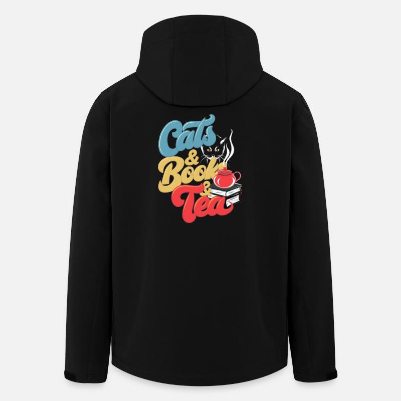 Cats and Tea Print - Men’s Recycled Softshell Jacket by Stanley/Stella - black