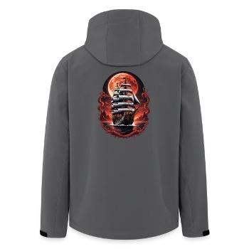 Pirate Ship Blood Moon Gothic Fantasy Design - Men’s Recycled Softshell Jacket by Stanley/Stella - black - Back - AI Model Male 185 light (185cm)