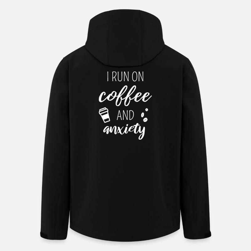 Ich laufe mit Kaffee und Angst - Recycelte Männer Softshell-Jacke von Stanley/Stella - Schwarz