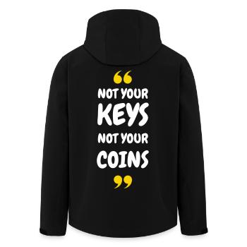 Bitcoin 2025 Security-Not Your Keys Not Your Coin - Recycelte Männer Softshell-Jacke von Stanley/Stella - Schwarz - Hinten - AI Model Male 185 light (185cm)