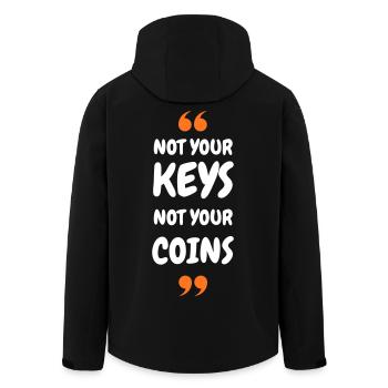 Bitcoin 2025 Security - Not Your Keys Not Your Coi - Recycelte Männer Softshell-Jacke von Stanley/Stella - Schwarz - Hinten - AI Model Male 185 light (185cm)