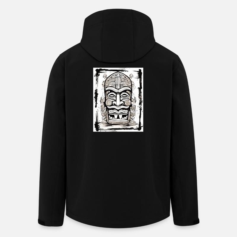 Tiki Mask Asia Style - Men’s Recycled Softshell Jacket by Stanley/Stella - black