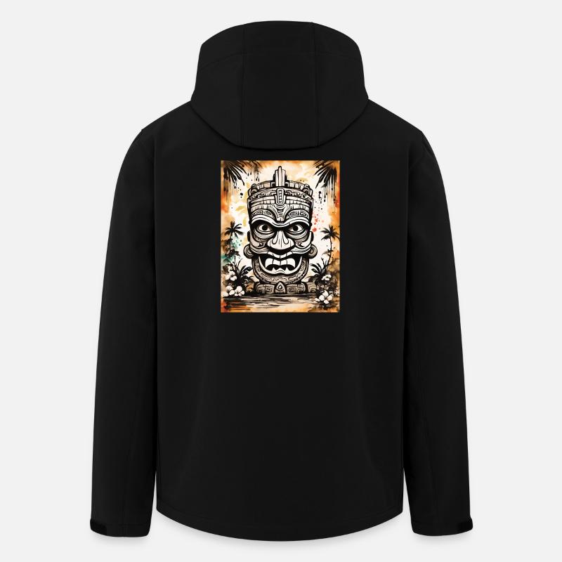 Tiki Maske Asia Art - Recycelte Männer Softshell-Jacke von Stanley/Stella - Schwarz
