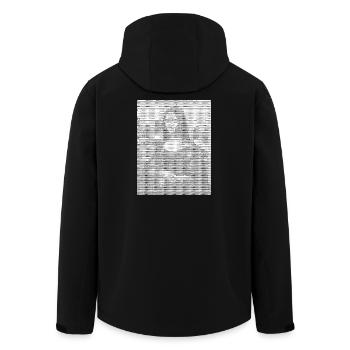 Mona Lisa - La Joconde - ASCII Art - Pixel - Veste softshell homme en polyester recyclé Stanley/Stella - noir - Dos - AI Model Male 185 light (185cm)