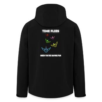 Le temps passe vite quand on s’amuse. - Veste softshell homme en polyester recyclé Stanley/Stella - noir - Dos - AI Model Male 185 light (185cm)
