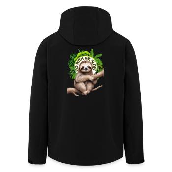 Go with the slow Sloth - Men’s Recycled Softshell Jacket by Stanley/Stella - black - Back - AI Model Male 185 light (185cm)