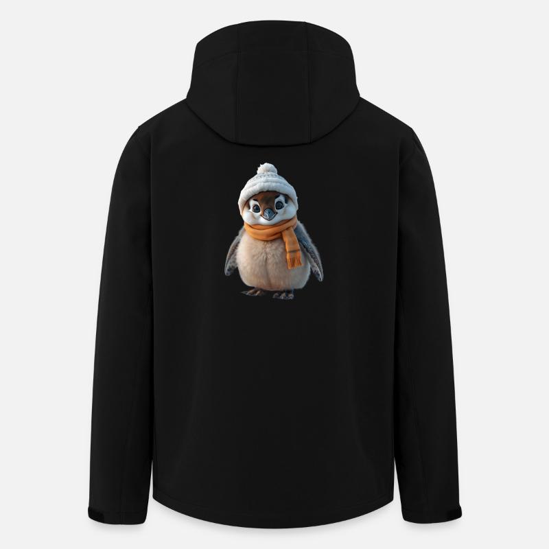 Flauschiger Pinguin in Winterkleidung - Recycelte Männer Softshell-Jacke von Stanley/Stella - Schwarz