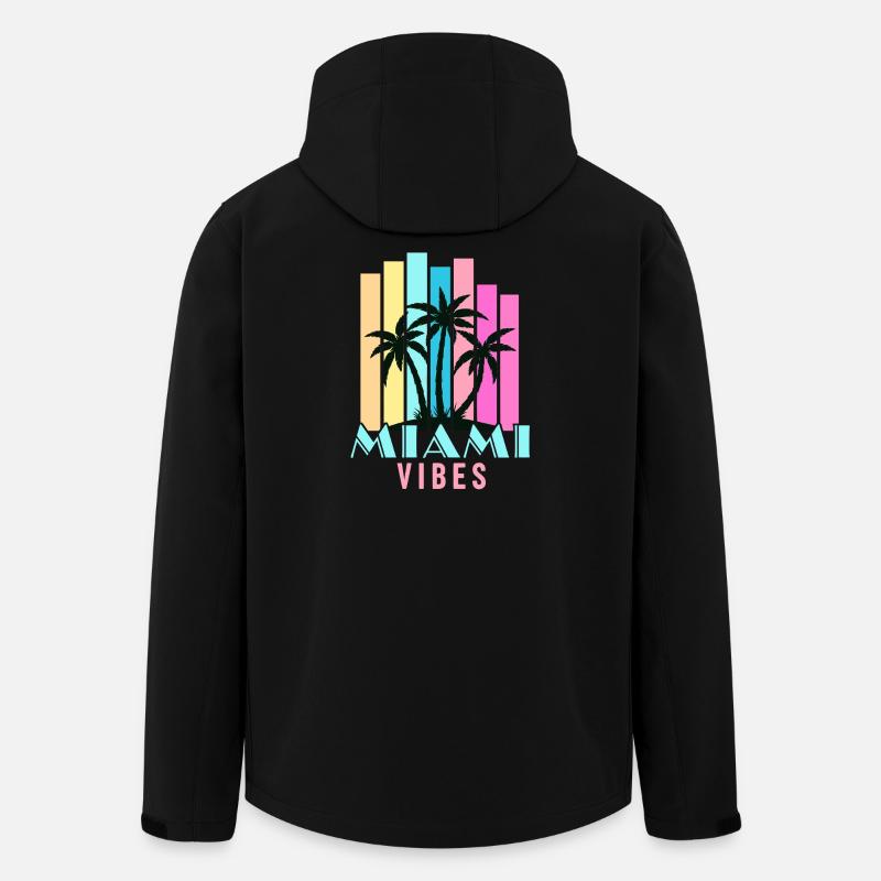 Miami Vibes - Recycelte Männer Softshell-Jacke von Stanley/Stella - Schwarz
