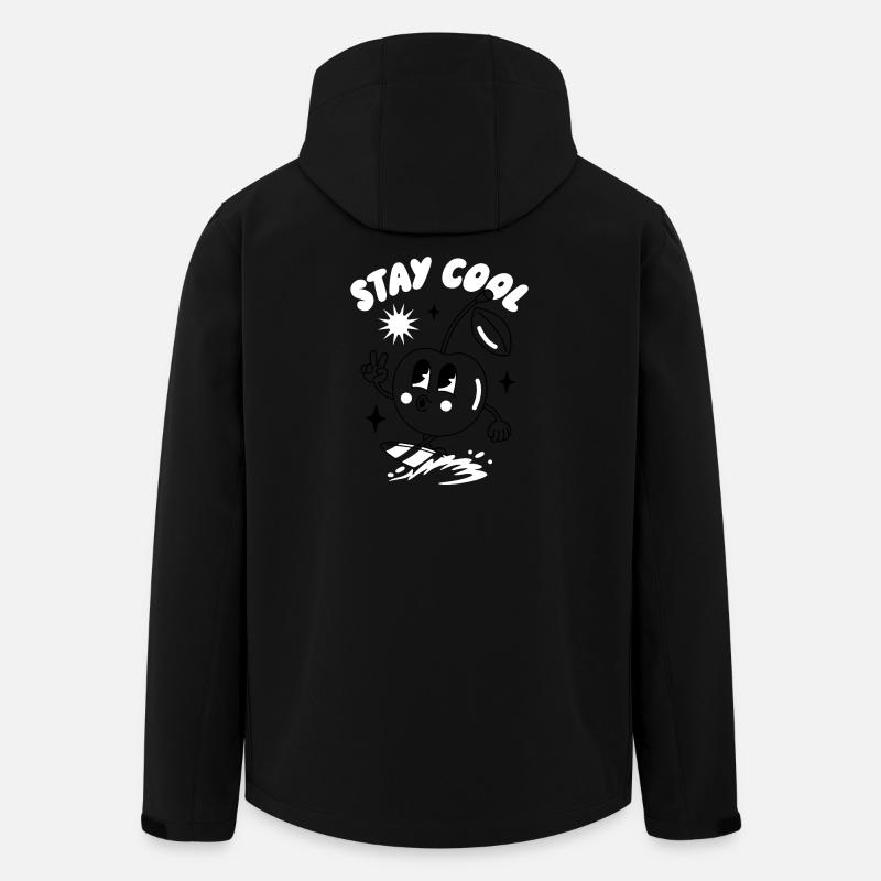 Restez cool Sticker Design - Veste softshell homme en polyester recyclé Stanley/Stella - noir