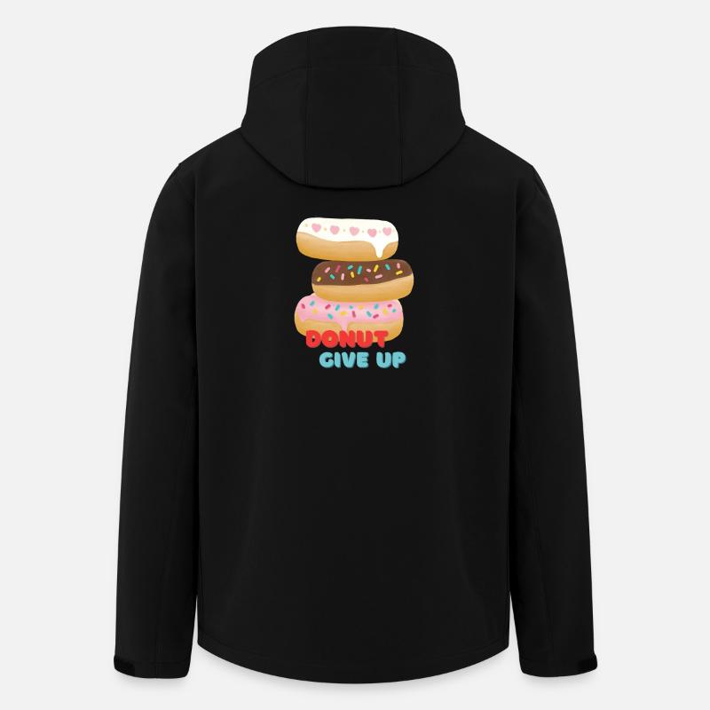 DONUT GIVE UP Stapel bunter Donuts mit motiviert - Recycelte Männer Softshell-Jacke von Stanley/Stella - Schwarz