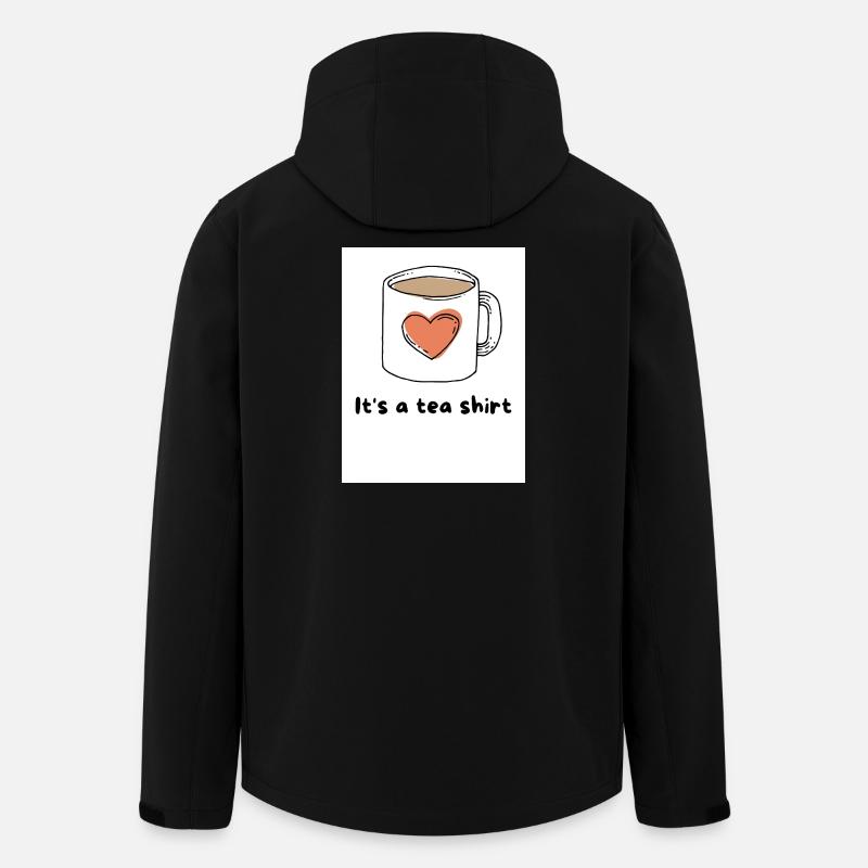 Herz Kaffeebecher Tee Shirt Design - Recycelte Männer Softshell-Jacke von Stanley/Stella - Schwarz