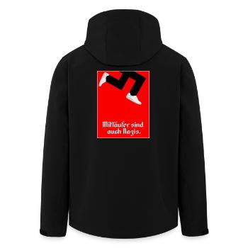 Mitlaufer sind auch Nazis Zeichen Setzengegen AFD - Recycelte Männer Softshell-Jacke von Stanley/Stella - Schwarz - Hinten - AI Model Male 185 light (185cm)