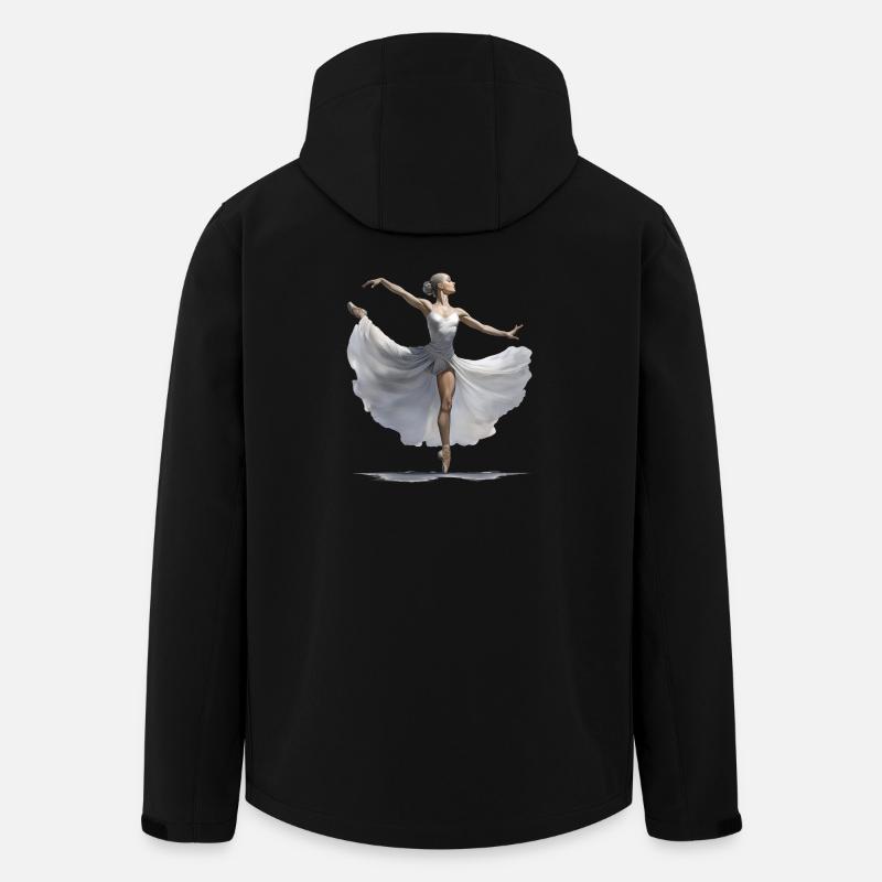 Illustration élégante danseuse de ballet - Veste softshell homme en polyester recyclé Stanley/Stella - noir
