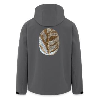 Rustic Sourdough Bread Illustration - Men’s Recycled Softshell Jacket by Stanley/Stella - black - Back - AI Model Male 185 light (185cm)