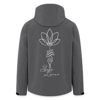 Yoga Lover Lotus Flower Spirituality Meditation - Men’s Recycled Softshell Jacket by Stanley/Stella - black - Back - AI Model Male 185 light (185cm)