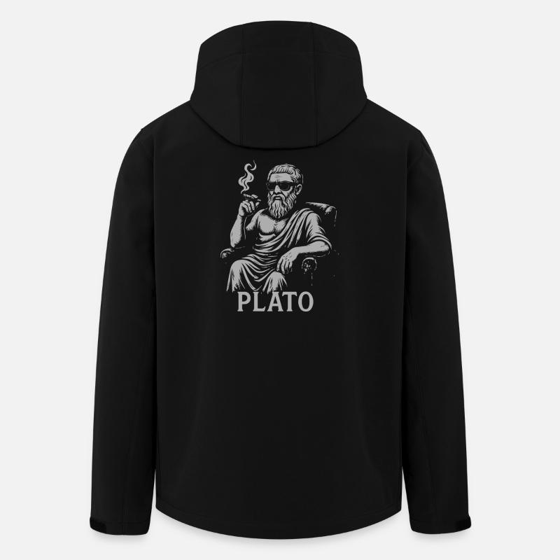 Platon, der antike Philosoph, als Hipster - Recycelte Männer Softshell-Jacke von Stanley/Stella - Schwarz