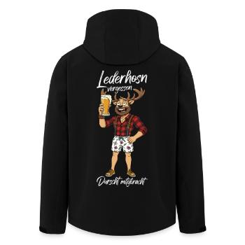 Lederhosen vergessen Bier Trachtenhoodie Lederhose - Recycelte Männer Softshell-Jacke von Stanley/Stella - Schwarz - Hinten - AI Model Male 185 light (185cm)
