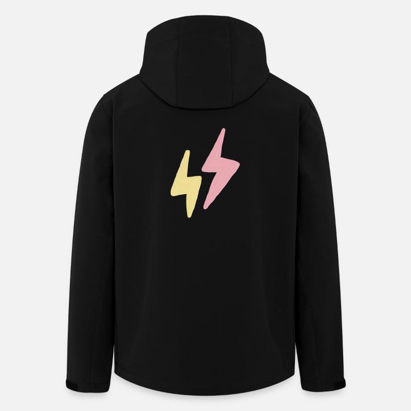 Pastel Twin Lightning Sketch - Men’s Recycled Softshell Jacket by Stanley/Stella - black