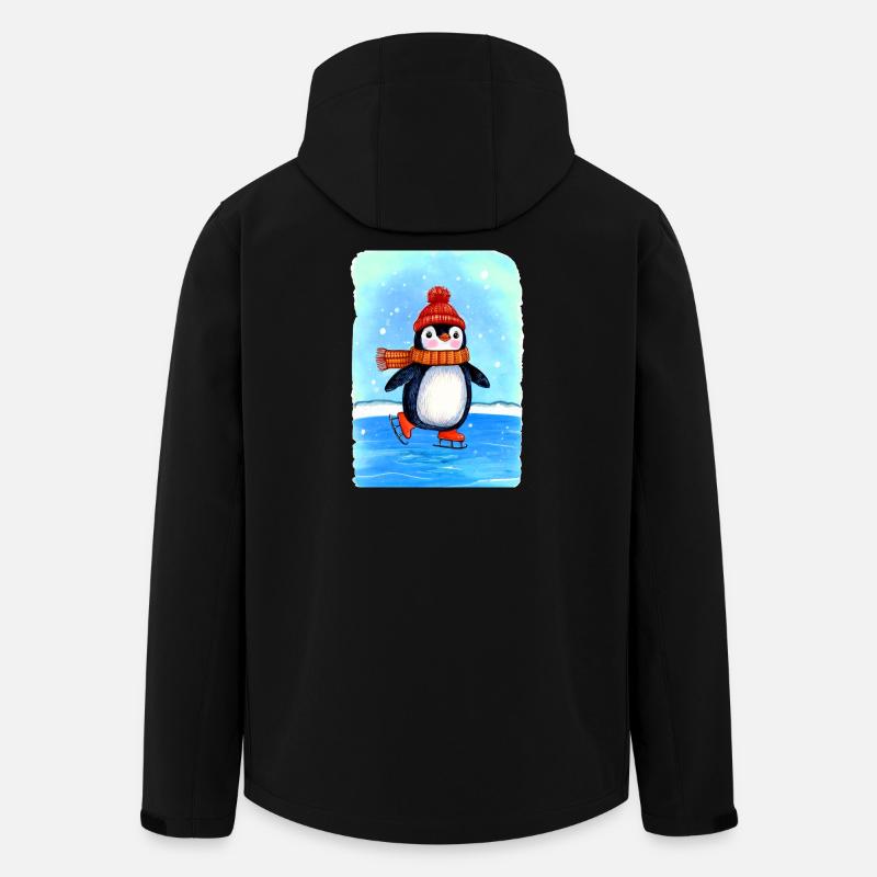 Petit pingouin patineur patineur - Veste softshell homme en polyester recyclé Stanley/Stella - noir