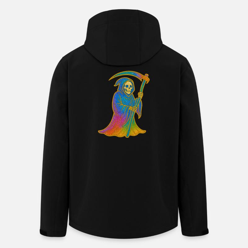 Der Tod | Regenbogen Sensenmann - Recycelte Männer Softshell-Jacke von Stanley/Stella - Schwarz